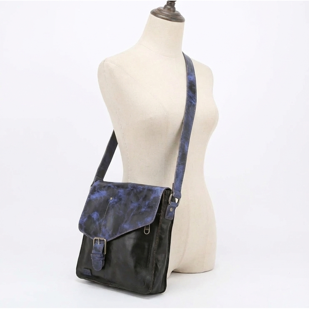 NEW BEDSTU venice beach handmade leather crossbody bag in black rustic future du